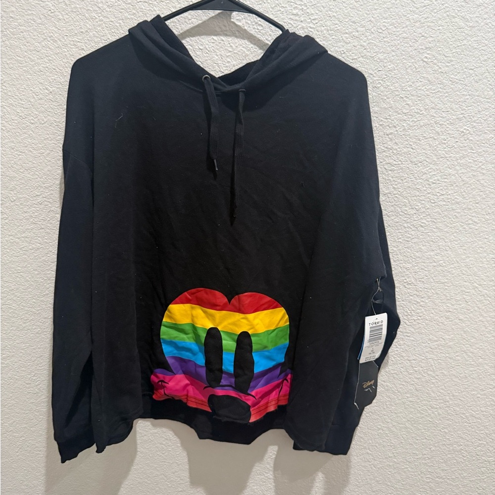 Black hooded Rainbow Mikey Mouse